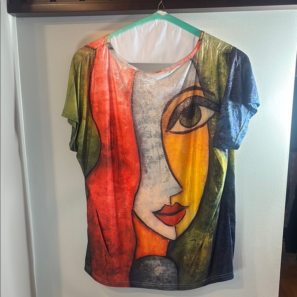 Vibrant Red and Yellow Short Sleeve Tee